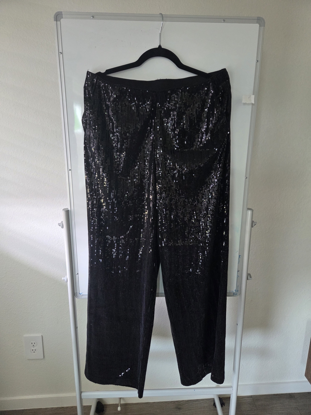Cato Black Sequin Wide-Leg Evening Pants NWOT